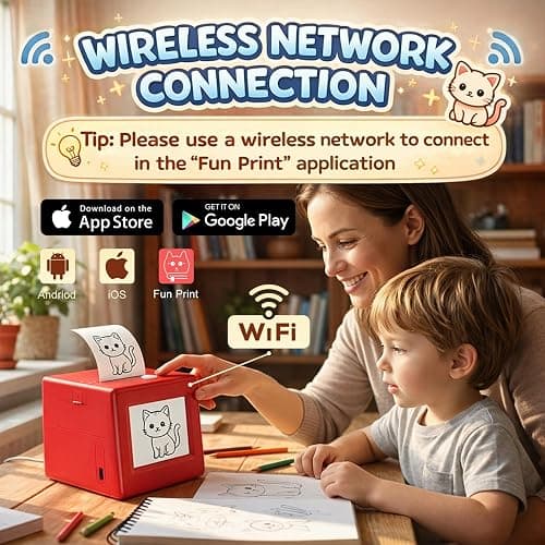 Bioetva AI Smart Voice Sticker Printer Box, Smart Thermal Sticker Printer with Voice Control & Display, Inkless Portable Mini Printer for DIY, Study & Creative Fun, Includes 5 Rolls of Paper thumbnail 2