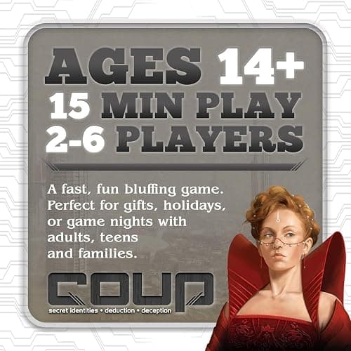 Coup - The Fast, Fun Bluffing Party Game for 2-6 Players. Perfect for Family Game Night with your Teens or Friends. Can you get away with your bluff? Over 1 Million copies sold! thumbnail 3