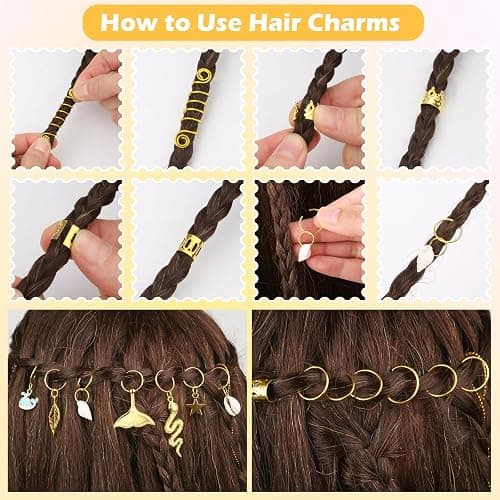 314 Pcs Hair Jewelry for Women Loc Jewelry for Hair Dreadlocks, Aluminum Gold Hair Charm for Braids, Dreadlock Accessories Hairs Decoration with Ring Cuffs Charms for Hairs Braids Accessories thumbnail 4