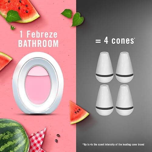 Febreze Bathroom Air Freshener, Odor-Fighting, Plug In Alternative, Air Fresheners for Small Spaces in Home, Bathroom, Kitchen, & Closet, Lilac & Watermelon Scents, 4ct (2 of Each Scent) thumbnail 7