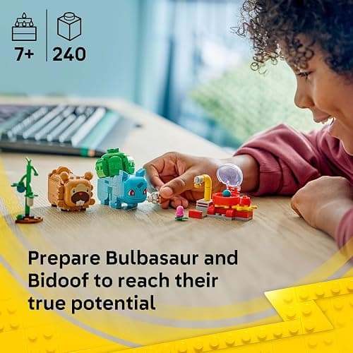 LEGO Pokémon SMART Play: Berry Bash with Bulbasaur and Bidoof 72155 | Compatible Set, Building Toys, Boys & Girls, Ages 7+, Interactive Pokémon Toys, 2 SMART Tags, 240 pieces, Gift Idea thumbnail 2