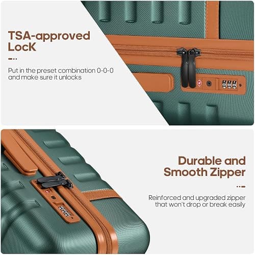 UKEIN Luggage Sets 3Piece, Carry On Luggage 20in Suitcase Set With Backpack | Carry On Suitcase with Spinner Wheels,PC Durable Hardside with TSA Lock,YKK Zippers,22x14x9 Airline Approved For Travel thumbnail 5