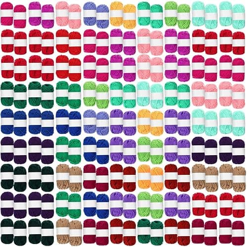 Nuogo 150 Rolls Acrylic Crochet Yarn Bulk 3300 Yards Knitting Acrylic Yarn Skeins Soft Mini Soft Crochet Skeins Multicolor for Knitting Handcraft Weaving Projecting Kit(Mixed Colors) - Image 1