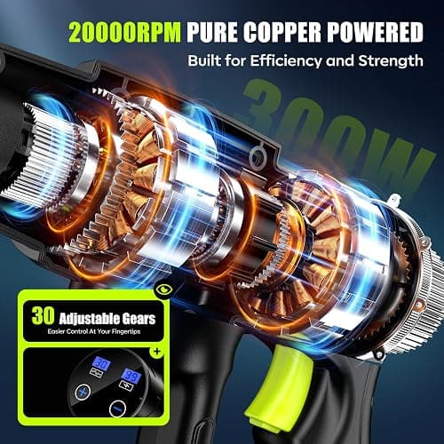 Cordless Pressure Washer with 30 Speed Levels & 6-in-1 Nozzle | Battery Powered, 24FT High-Elastic Hose, Handheld Portable, Car & Garden Cleaning, Patio Use thumbnail 7