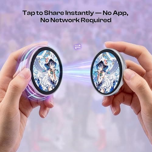 Caydo 2.24inch Digital Badge Pin with Touch Screen LED Display | Smart Button for Anime Style Wearable, Customizable Photo Slideshow GIF & Video for Fan Events, Ita Bags, Cosplay thumbnail 5
