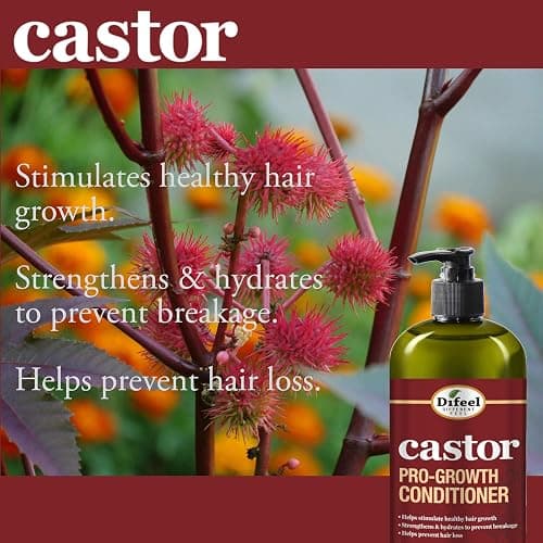 Difeel Pro-Growth Hair Care Set with Castor Oil - 3-PC Style: Shampoo & Conditioner 12oz EACH, & Hair Oil 8oz thumbnail 3