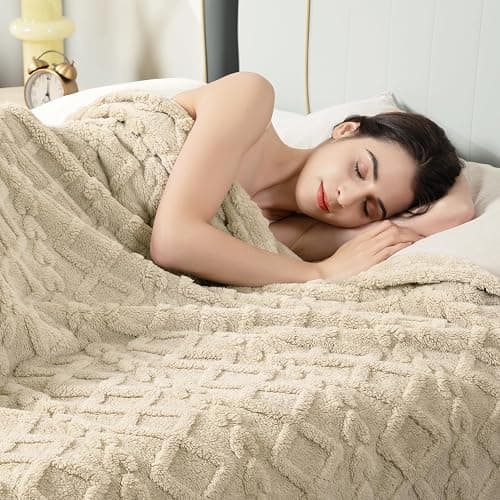 Aganear Fleece Throw Blanket - Cozy Soft Lightweight Fuzzy Throw Blanket for Women Portable Throw Blankets for Couch, Warm Present for Birthday, Christmas, Halloween, Housewarming(50"x60", Khaki) thumbnail 4