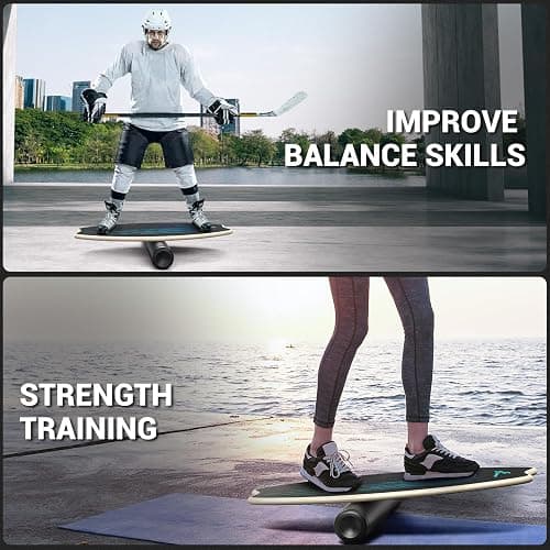 Sportneer Balance Board - 7 Modes Wobble Board with Adjustable Stoppers - Exercise Balancing Stability Trainer for Improve Balance, Surf Trainer & Physical Therapy - Roller and 2.8'' Ball Included thumbnail 4