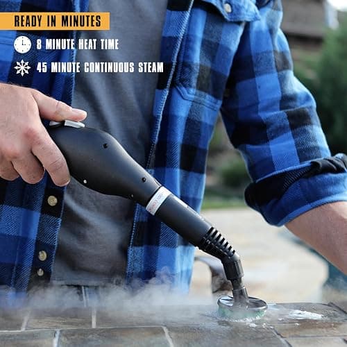 McCulloch MC1275 Heavy-Duty Steam Cleaner, 45 Minute Runtime, 18 Accessories: Mop Head, Brushes, & More - Built for Home, Tile, Grout, Carpet, Furniture, & Personal Car Detailing thumbnail 4