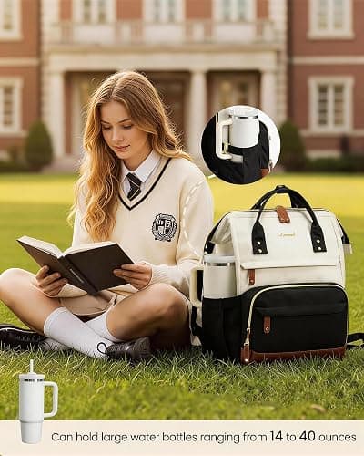 LOVEVOOK Laptop Backpack for Women, 15.6 Inch Work Business Backpacks Purse With Large Capacity, Waterproof Nurse Bag College Bookbag for School, Waterproof Casual Daypack for Travel thumbnail 2