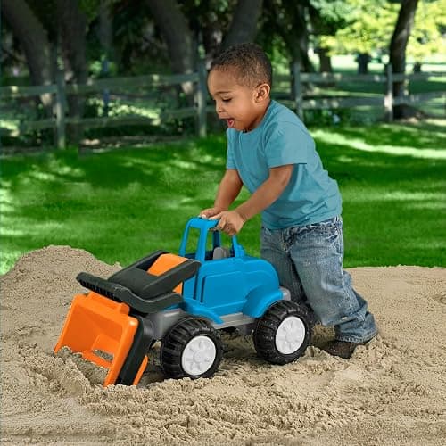 American Plastic Toys Gigantic Loader Truck with Tilting Loading Dump Bucket, Knobby Wheels, and Metal Axels for Indoors or Outdoors Play thumbnail 2