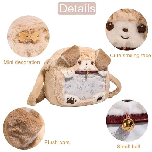 Lifelix Kids Backpack Plush Dog Ita Bag Shoulder Crosssbody Cartoon Stuffed Animal Backpack for Girls thumbnail 4