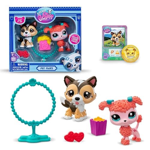 BANDAI Littlest Pet Shop Pet Pairs 2 Pack (ONE Supplied at Random) | Each Contains 2 LPS Mini Pet Toys 3 Accessories 1 Collector Card and 1 Virtual Code | Collectable Toys for Girls and Boys thumbnail 5