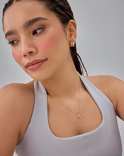 PAVOI 14K Gold Plated Dainty Necklace with Charms - Adjustable Chain Gold Charm Necklace for Women - Small Motif Removable Pendants - Cute Evil Eye, Flower, Cornicello, Sports, Religious Jewelry Gifts thumbnail 4