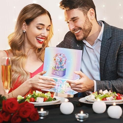 R HOME STORE Music Box Building Toys, Rotating Ferris Wheel DIY Building Block for Girls and Boys 6-12 Years Old, 710 pcs, Valentine for Adults and Aged 8 9 10 11 12 Kids thumbnail 7