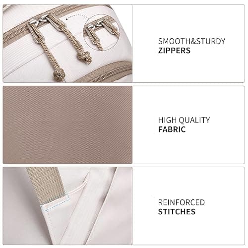 MOMUVO School Backpack Women and Teen Girls,Cute Bookbag Lightweight Laptop Backpack College SchoolBag Students - 15.6 inch - Khaki Beige thumbnail 4