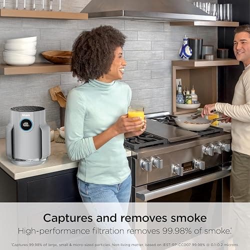 Shark Air Purifier for Home, NeverChange Compact Pro, for Bedroom, Nursery, Home Office, Dorm, HEPA-Exceeding Filter, Captures Pollutants, Pet Dander, Dust, Odor, Smoke, and More, HP071BRN, Winter Fog thumbnail 3