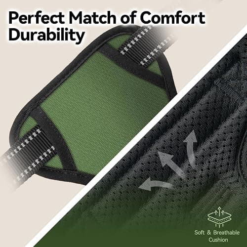 PHOEPET No Pull Dog Harness with Handle Front & Back Clip, Easy on Lockable Snap Buckle at Neck, Adjustable Reflective Vest with Handle for Small Medium Large Dogs (L, Misty Green) thumbnail 8