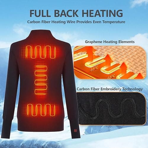 Heated Thermal Top for Women Electric Sweater Shirt Base Layer with Battery thumbnail 3
