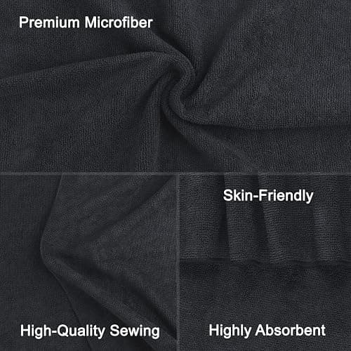 Orighty Black Salon Towel, Pack of 12 (Not Bleach Proof, 16 x 29 Inches) Super Soft and Absorbent Microfiber Hair Salon Towels for Salon, Hand, Gym, Bath, Spa and Home Hair Care thumbnail 4