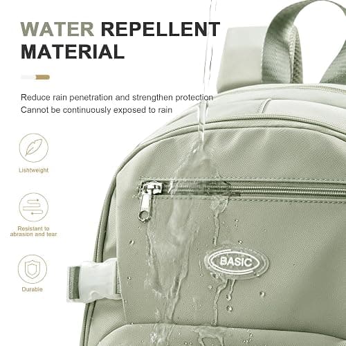 Lightweight Backpack for College & High School Backpack With Lots of Pockets Cute School Bag for Girls Boys, Large Capacity Bookbag for Women Men, Waterproof Teens Casual Daypack Backpack(Green) thumbnail 6