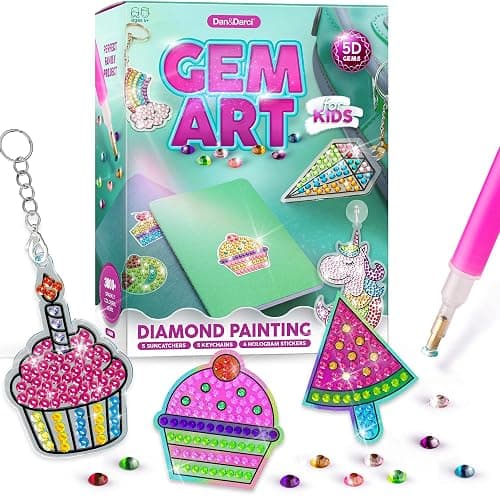 Dan&Darci Diamond Art Kit for Kids - Gem Painting Arts & Crafts Kits for Ages 6-12- Christmas Gifts for 6, 7, 8, 9, 10, 11, 12 Year Old Boy & Girl - Girls Birthday Toys Gift Ideas - Craft Activities thumbnail 9