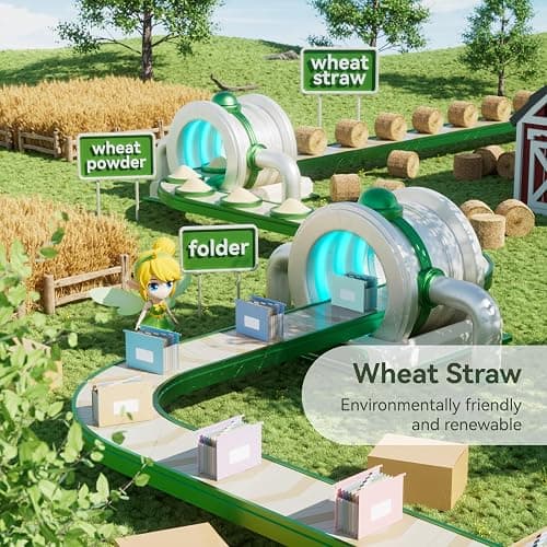 Wheat Straw Expanding Hanging File Folders, File Organizer, 1.2" Accordion Pockets, Large Capacity, Letter Size for Filing Cabinet, 100% BPA Free, Return to Nature, Healthy Living-Mint Green thumbnail 6