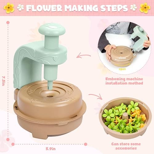 DIY Fabric Flower Bouquet Craft Kit, Educational Toy Gift Girls Toddlers 4+ | Flowers Market Toy for Kids, Build Your Flower Bouquet, Arts & Crafts for 4+ Year Toddler Girl thumbnail 2