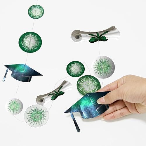 Cheerland Graduation Party Decorations 2026 Green Garland Banner Streamer Cap Gown Diploma Degree Completion Academic Milestone Green Graduation Decor College University High School Backdrop Supplies thumbnail 6