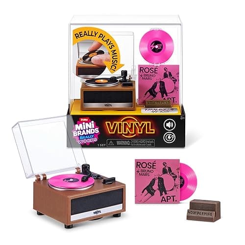 Mini Brands Really Works Vinyl Playset Series 1 by ZURU | Real working mini record player that spins & plays; exclusive mini vinyl included; collectible music playset; collector gift - Image 1