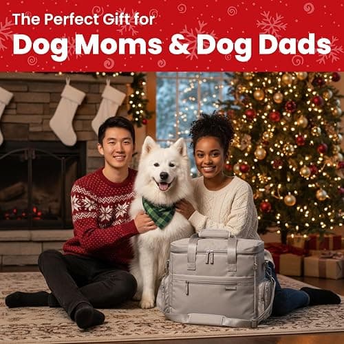 The Original Doggy Bag™- Dog Travel Bag for Supplies - Ultimate Gift for Dog Moms & Dads, Doggy Lovers & Pet Owners for Christmas- Includes 2 BPA-Free Travel Bowls and 2 Food Containers: Beige thumbnail 2