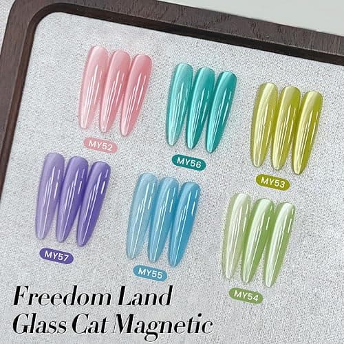 Born Pretty Magnetic Gel Nail Polish Pastel Water Light Cat Magnetic Eye Gel Jelly Glass Crystal Nail Polish Glitter Shimmer Auroras Magnetic Gel Nail Art Manicure Kit 6PCS thumbnail 6