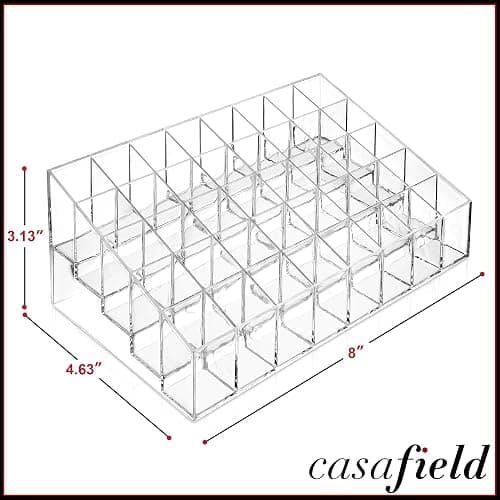 Casafield 40 Slot Acrylic Lipstick & Makeup Organizer - Cosmetic Display Case - Clear thumbnail 3