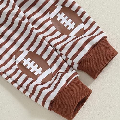Football Baby Boy Girl Clothes Baby Football Outfit Long Sleeve Sweatshirt Football Pants Cute Fall Winter Outfits thumbnail 6