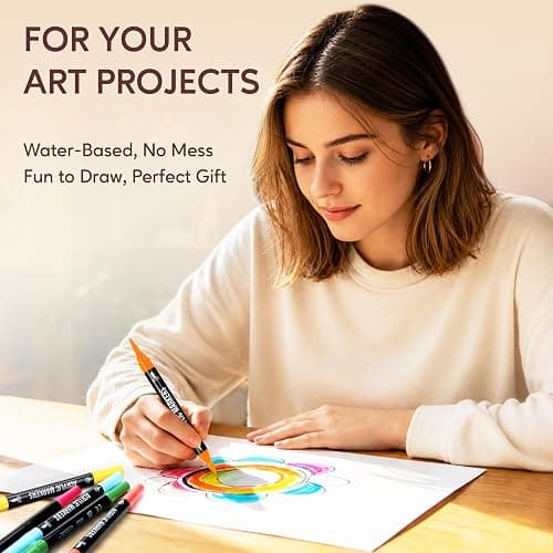 Pagather Acrylic Paint Markers, 72 Colors Dual Tip Fine & Brush Pens Set | For Rocks, Fabric, Wood, Glass & More, Perfect for DIY Crafts and Creative Art Projects with Bright, Smooth and Quick-Dry Ink thumbnail 6