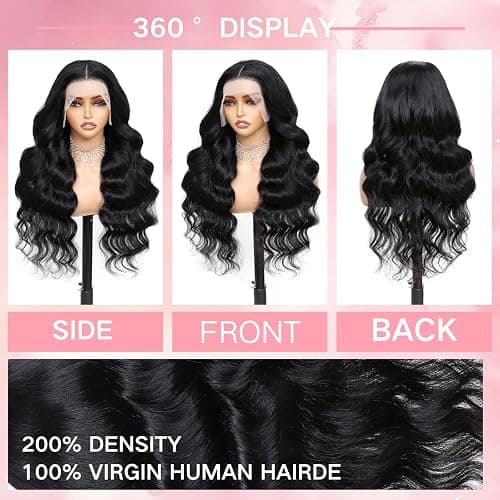 MAKATI 30 Inch 13x6 Body Wave Lace Front Wigs Human Hair 200 Density HD Transparent Lace Front Wigs for Black Women Glueless Frontal Wigs Human Hair Pre Plucked thumbnail 3