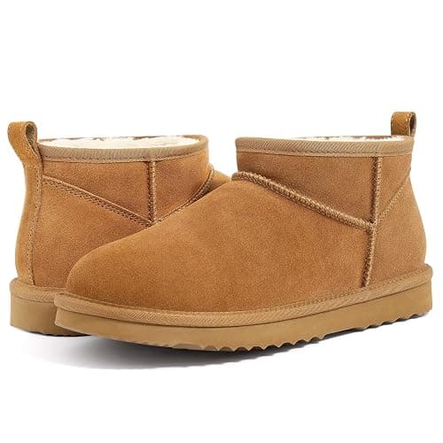 bebealy Genuine Suede Mini Boots for Women Winter Fuzzy Snow Boots Short Ankle Boot with Fur Lined thumbnail 8