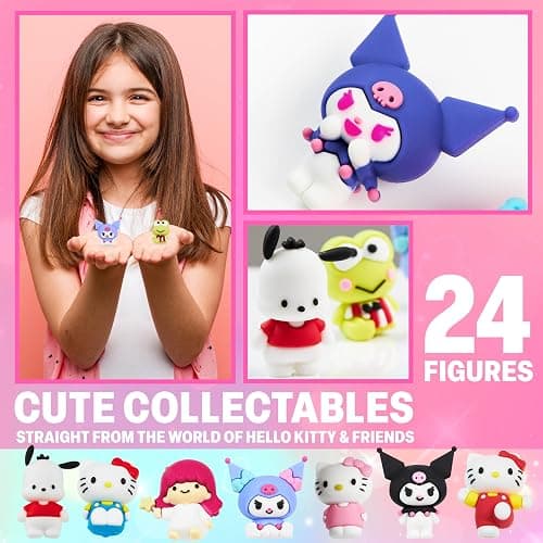 Hello Kitty and Friends Surprise Figurines Box with 24 Pcs 3D Collectible Character Figurines, Sanrio Kuromi Cinnamoroll My Melody, Gifts for Girls (Multi 24 Pcs) thumbnail 4