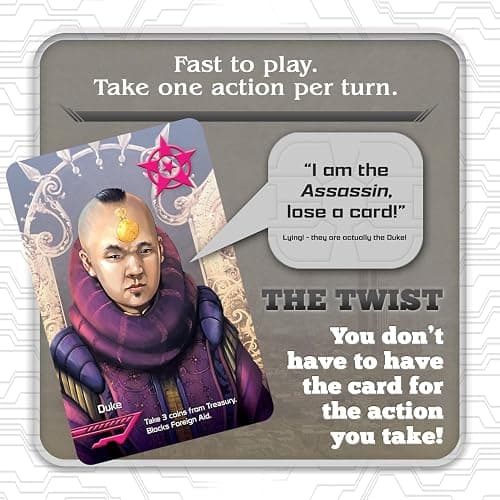 Coup - The Fast, Fun Bluffing Party Game for 2-6 Players. Perfect for Family Game Night with your Teens or Friends. Can you get away with your bluff? Over 1 Million copies sold! thumbnail 5