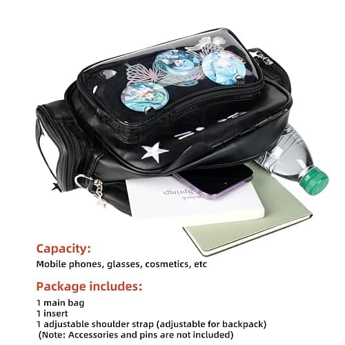 Cat Ita Bag Pin Display Kawaii Backpack for School PU Shoulder Crossbody Bag for Girls Y2k Purse with Insert thumbnail 6