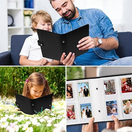 Ruibytree 320 Pockets Album for Instax Mini & Polaroid 2x3" Pictures, Black | Gift-Ready Packaging, PU Leather Cover, Acid-Free Pages, Side-Loading Clear Pockets, Durable Binding, Easy Photo Viewing thumbnail 4