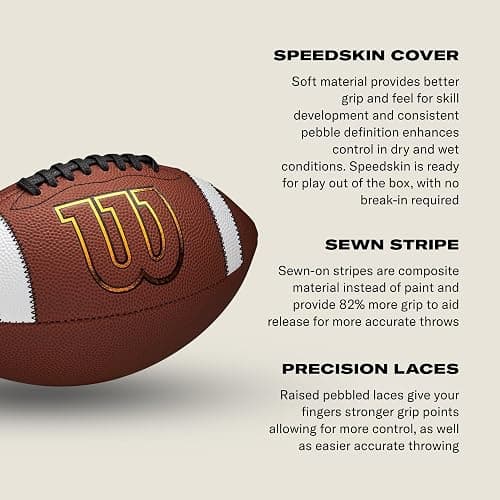 WILSON GST SpeedSkin Footballs - Brown thumbnail 4