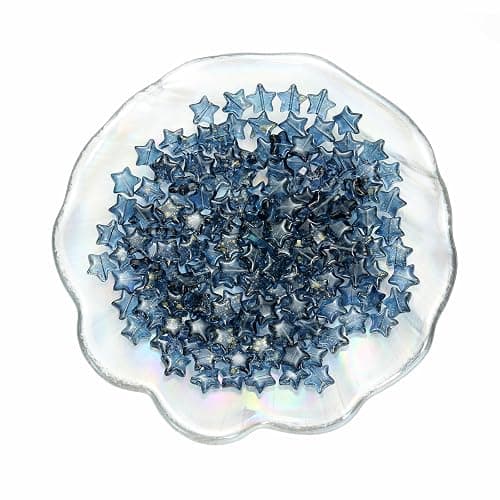 100pcs Dark Blue Star Beads Glass Crystal 10mm Stars Glass Spacer Beads for Jewelry Bracelet Making DIY Crafts Gifts (Dark Blue Star) thumbnail 5