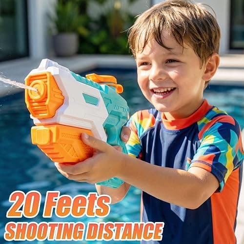 ZEBNYYA 5 Pack Water Gun for Kids Adults - Long Range Super Water Blaster Soaker Squirt Gun, Summer Outdoor Toy for Boys Girls Swimming Pool, Beach, Yard, Water Fighting Play Party thumbnail 4