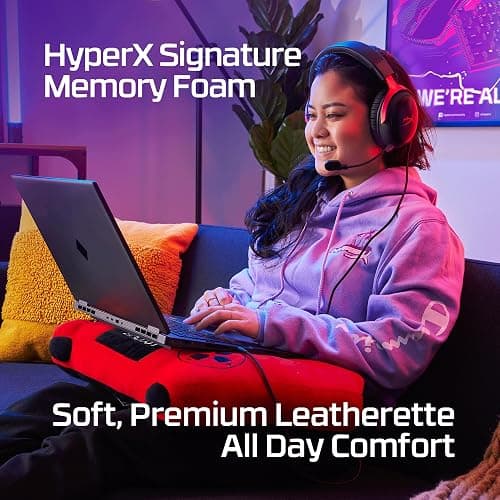 HyperX Cloud III – Wired Gaming Headset, PC, PS5, Xbox Series X|S, Angled 53mm Drivers, DTS Spatial Audio, Memory Foam, Durable Frame, Ultra-Clear 10mm Mic, USB-C, USB-A, 3.5mm – Black/Red thumbnail 2