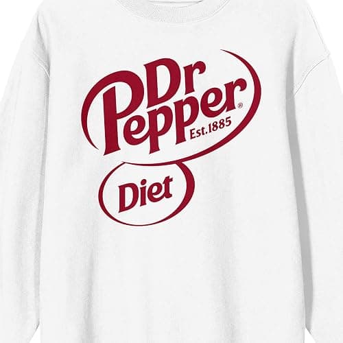 Bioworld Dr Pepper Diet Dr Pepper Logo Adult White Crew Neck Long Sleeve Sweatshirt thumbnail 2