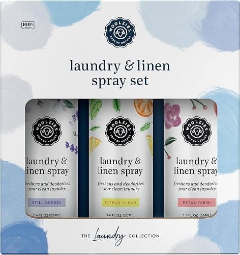 Woolzies Laundry Essential Oil Linen Spray Set | Use with Wool Dryer Balls, Face, & Body, Natural Room Mist | Includes Petal Fresh, Still Breeze, Citrus Clean 50 ML - Image 1