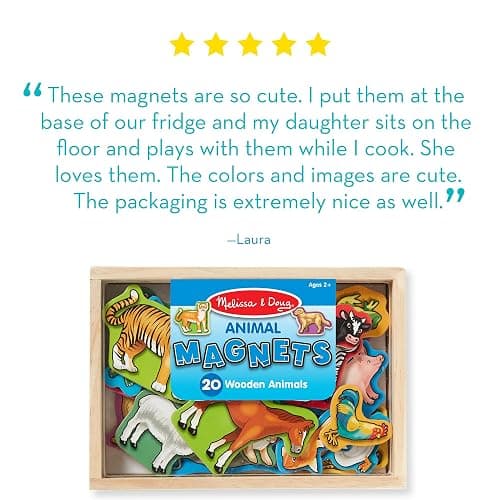 Melissa & Doug Wooden Animal Magnets Set (20 Pieces) – Farm, Zoo & Pet Fridge Magnets in Storage Box – Montessori Preschool Learning Toys for Toddlers & Kids Ages 2+ - FSC-Certified thumbnail 8