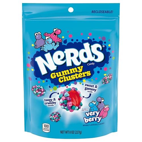 NERDS Gummy Clusters, Candy, Very Berry, Crunchy and Gummy, 8 oz thumbnail 10