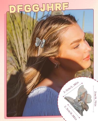 Sequins Butterfly Hair Clips - 12PCS Small Clamps for Thin Hair Styling Accessories, Classic Claws for Women & Girls thumbnail 3